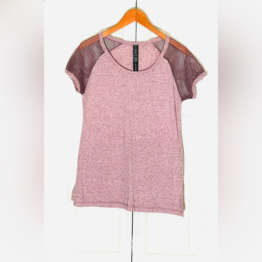Women's RBX Purple Mesh Short Sleeve Activewear Top